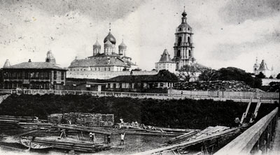 Вид Новоспасского монастыря в 19 веке