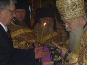 Принесение пояса св. Иоанна Кронштадтского в Новоспасский монастырь 